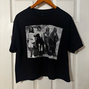 The Craft Women’s Large Cropped Black Graphic T-Shirt Grunge Hippie